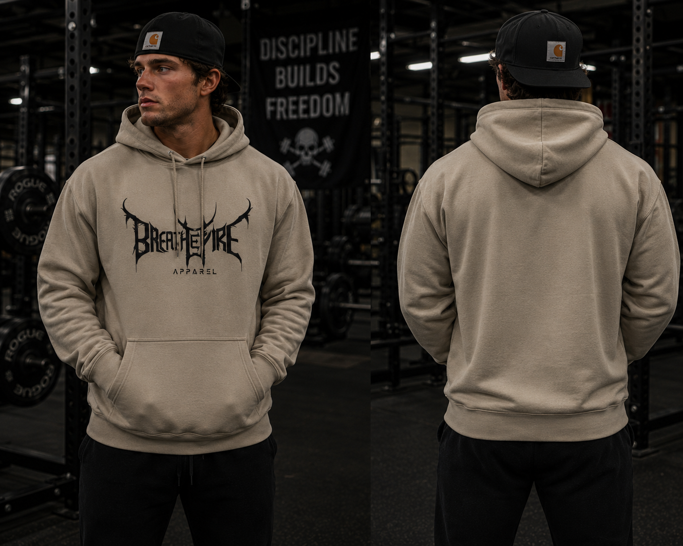 BreatheFire heavyweight pullover hoodie