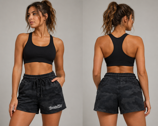 Black Camo Heather Shorts